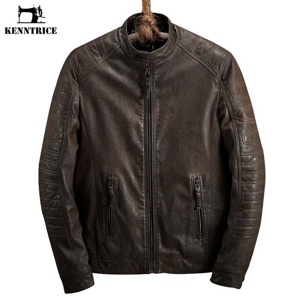 

kenntrice winter slim coat motorcycle leather jacket warm men brand pilot leather jacket pelt faux sheepskin bomber jackets, Black