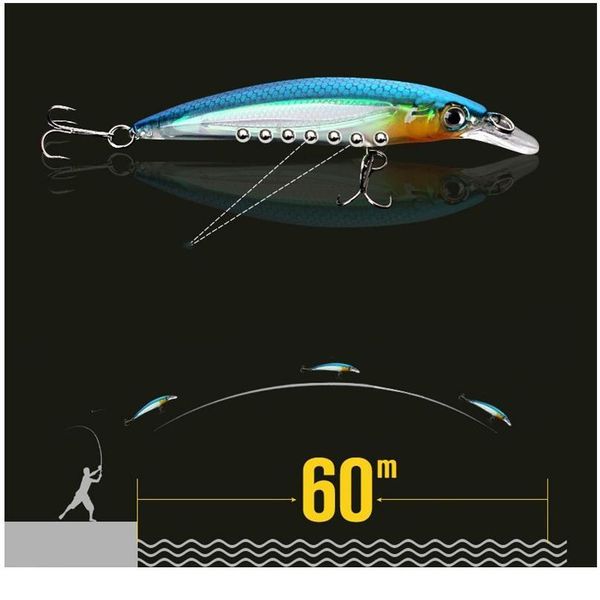 

1pcs fishing lures luminous floating laser minnow hard aritificial wobblers 14g/11cm crankbait plastic baits pesca isca jlltfw