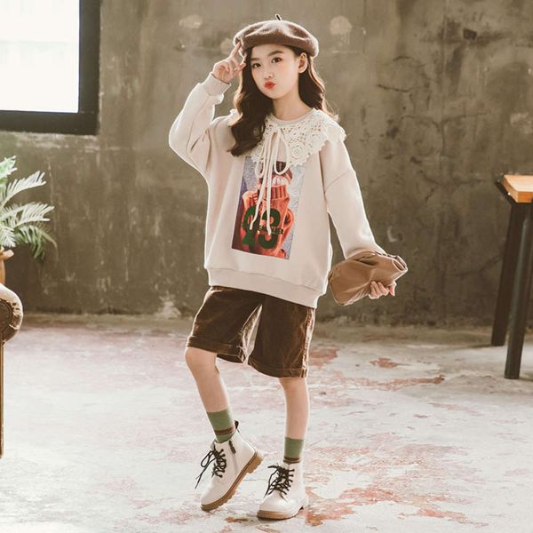 

girls' lace sle, sweater, wtern autumn winter base coat, thickened fashion, chine and universi children's korean plush 8df3, Black