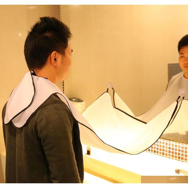 

beard shaving apron hair shave apron gather cloth bib facial dye trimmings catcher cape with two suction cups for man qylsaq sweet07