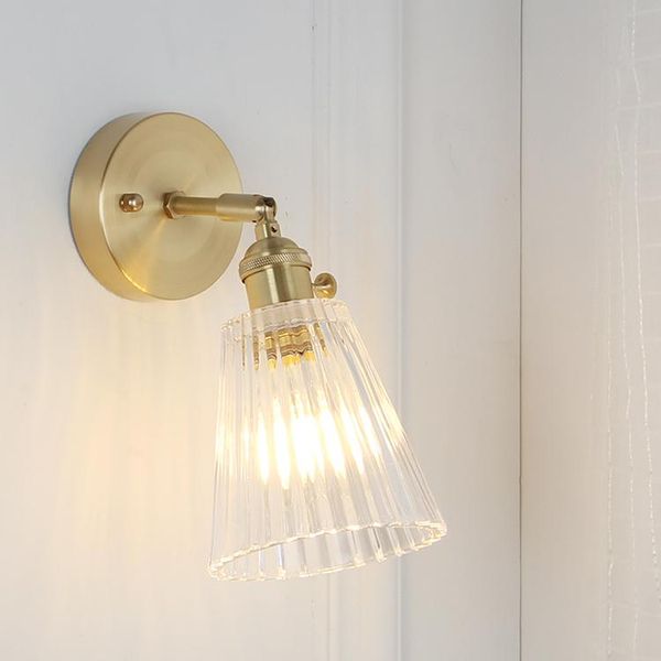 

wholesale price loft vintage industrial edison wall lamps clear glass lampshade antique copper wall lights 110v 220v for bedroom