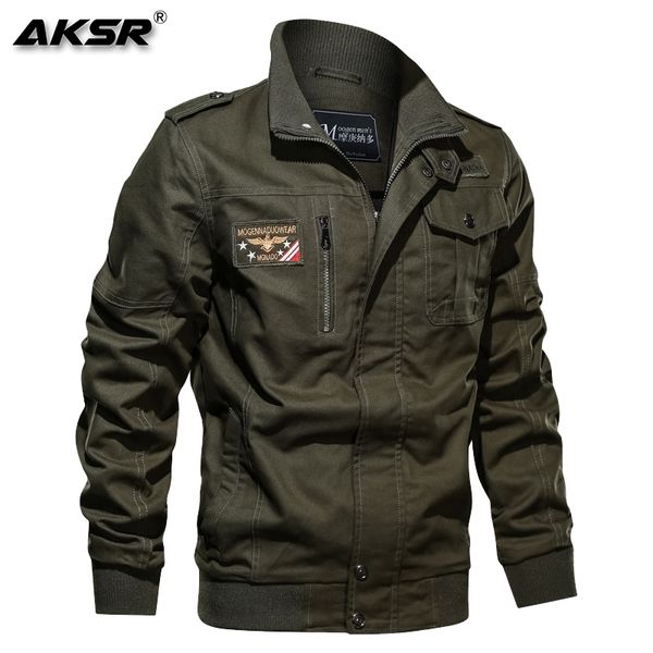 

aksr men brand clothing fashion cotton military jacket autumn winter soldier pilot jackets male bomber jackets plus size 6xl 201127, Black;brown
