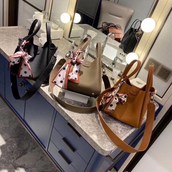 

autumn winter sewing korean horizontal square open pocket solid brown vegetable basket shoulder bag