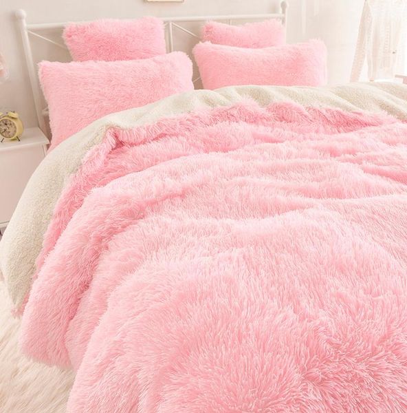 

2018 new contracted korean bedding sets, beautiful velvet bedding bag, lambs wool pure color falbala bed skirt.1
