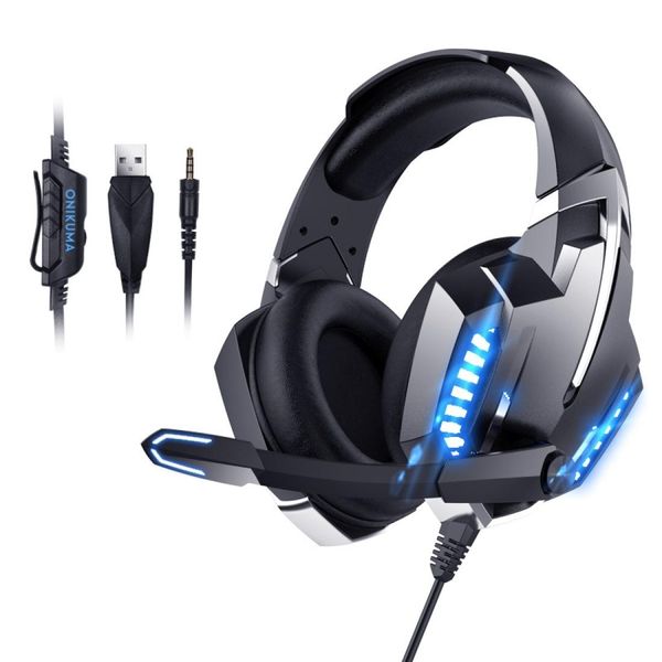 

onikuma k18 cool light wired gaming headphone for ps4 computer