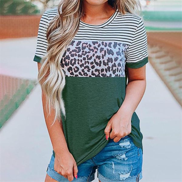 

fashion t shirt women leopard patchwork tee female ropa mujer 2020 vintage tee shirt femme camisetas plus size tee 3xl, White