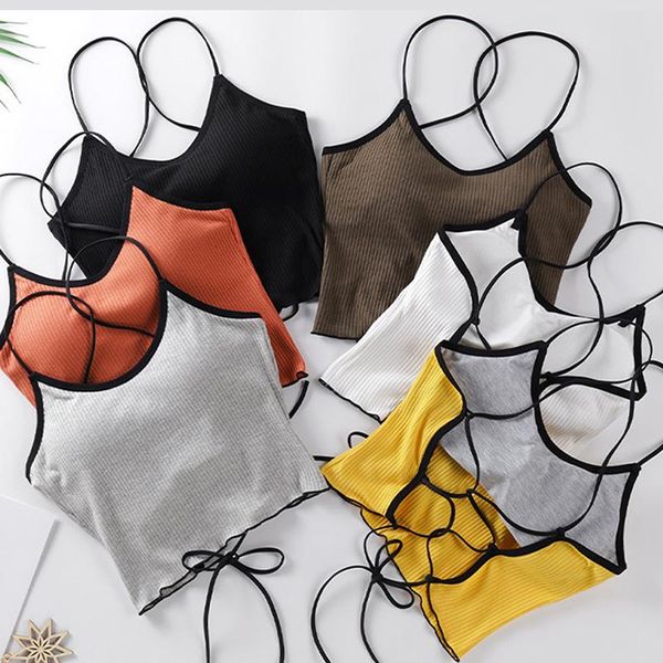 

women tube push up bra crop lingerie fitness bra camis cotton bralette brassiere wireless sport solid underwear, White;black
