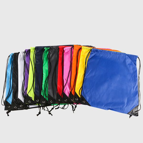 

drawstring backpack bags polyester cinch sacks string portable nylon backpack for school travel yoga outdoor sports storage bag kimter-k33fa