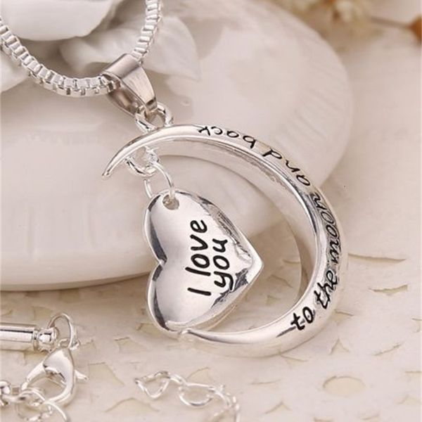 

the new jewelry wholesale i love you to moom back sun and moon pendant necklace, ing