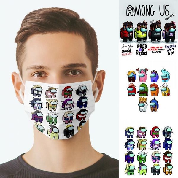 

2021 among us games party face masks repeatedly used washable protective masks reusable recycling mouth cover designer masks