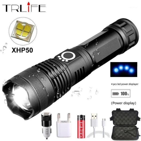 

5 modes lamp xhp50.2 powerful led micro usb rechargeable zoom led torch xhp50 18650 or 26650 battery for hunting1