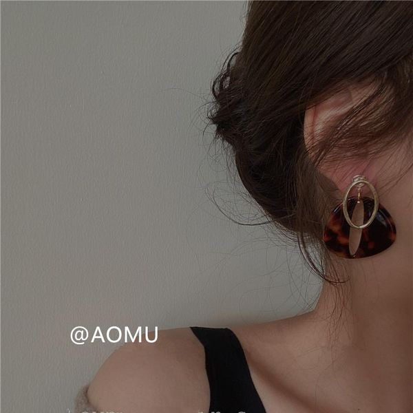 

aomu vintage геометрические нерегулярные леопардовые металлические акриловые серьги серьги для личности женщины девушки партия ювелирные изд, Golden;silver