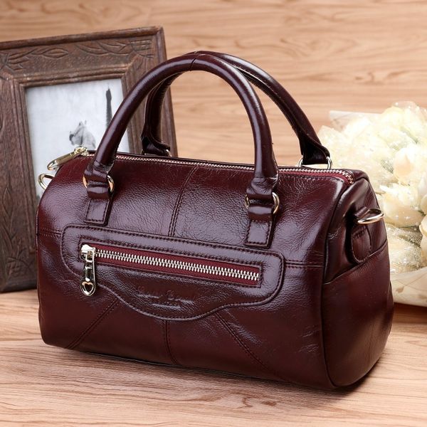 

norbinus women genuine leather handbag real cowhide messenger shoulder bag ladies fashion designers tote handle bags bolsas c0117