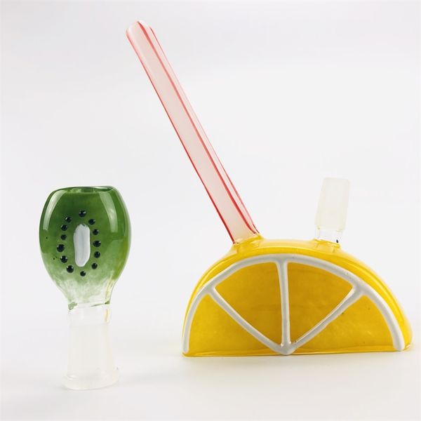 Lemon Dab Rig Glass Bong Narghilè Pipa ad acqua con ciotola da 14 mm Perc Heady Mini Pipe Wax Oil Rigs Bubbler