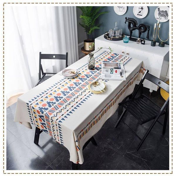 

geometric multicolor table cloth printing boho style living room household tablecloth linen rectangular dining table cover1
