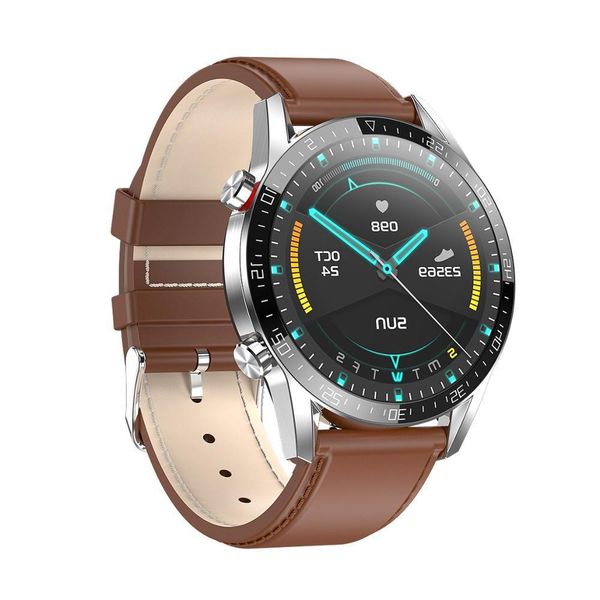 

4fre3e42brown leather bands round face waterproof smart watch sms media whatsapp wechat message reminder