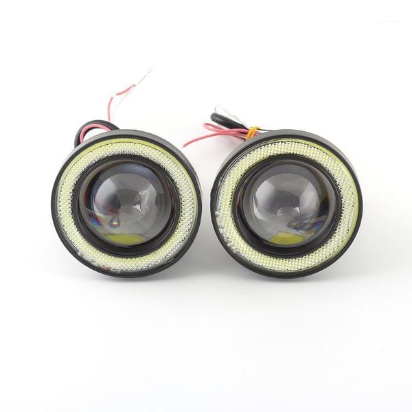 

car led fog light 3.5 inch modified bull's eye daylight cob angel eye fog lamp1