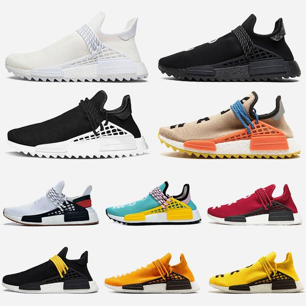 

2021 pharrell williams human race nmd shoes hu trail oreo nobel ink black nerd sneakers men women sport shoes
