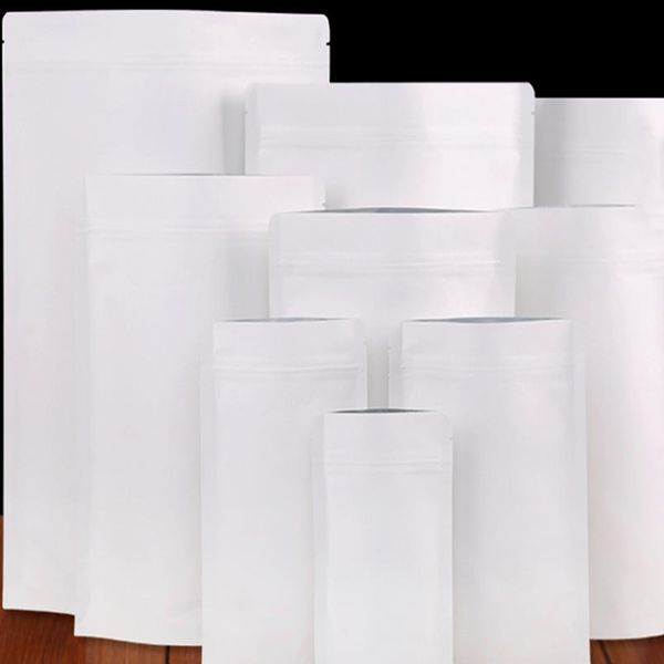 

50pcs 17*24cm zip lock kraft paper aluminum foil storage bag grocery food zip lock packaging bag mylar gifts packing wmtezx