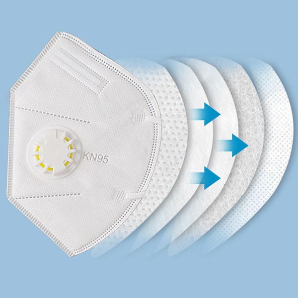 

95% filter 6-layer n activated k carbon respirator valve 95 face mask designer 66