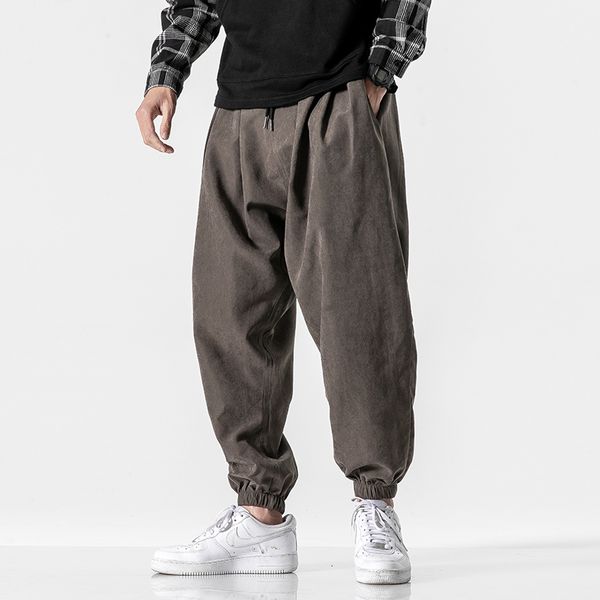 

2021 new ankle-length sweatpants streetwear spring autumn hip hop pants men's casual korean oversize joggers trouers ai1x, Black
