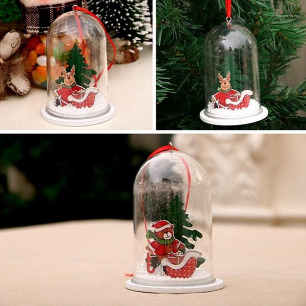 

clear plastic craft ball transparent wooden resin christmas pendant ornament christmas tree decoration party supplies1