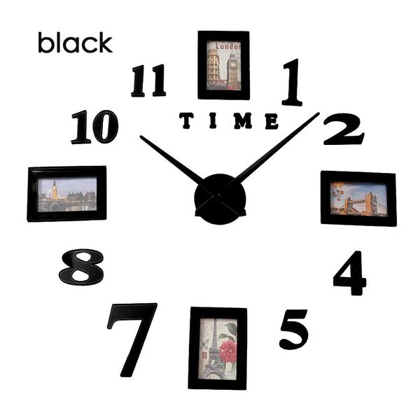 

p frame saat wall clock horloge reloj de pared duvar saati relogio de parede klok modern design watch 3d large luminous wmtwyq