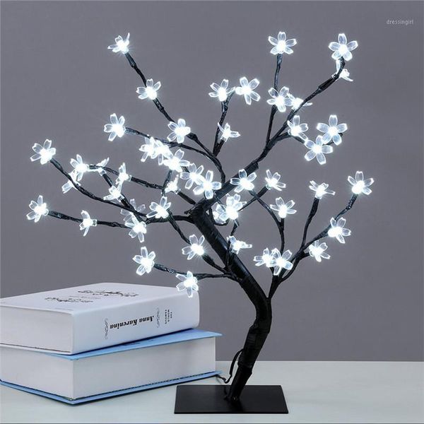

bonsai flower tree lightsÂ led cherry blossom plug powered for home office bedroom desk table wedding christmas decoration1
