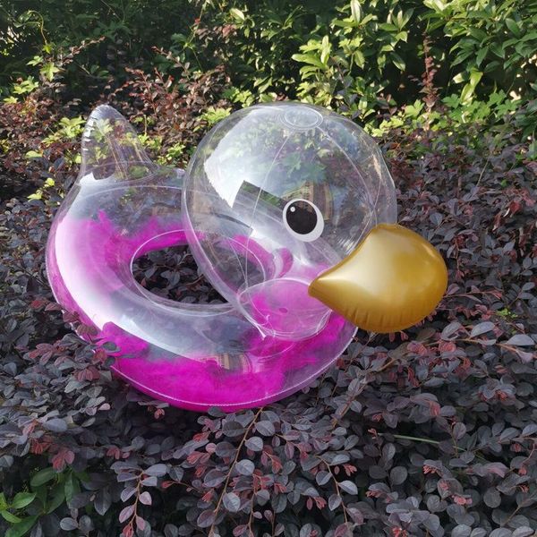 

duck kids swimming ring inflatable tube safty baby float circle swimming pool accessories child neck rings for water play tools wmthdc