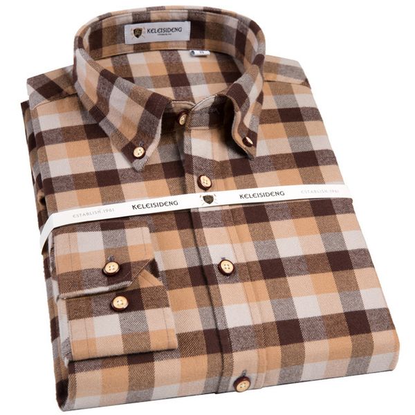 

men's long sleeve brushed medium plaid dress shirts warm and comfortable casual slim-fit button down collar buffalo check shirt, White;black