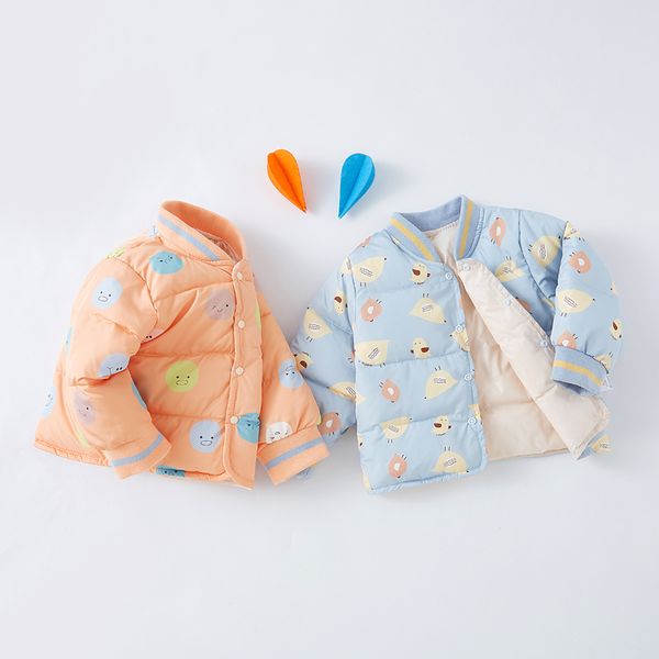 

coat autumn winter boys and girls foreign style baby warm jacket inner liner down cotton lightweight thickened children's, Blue;gray