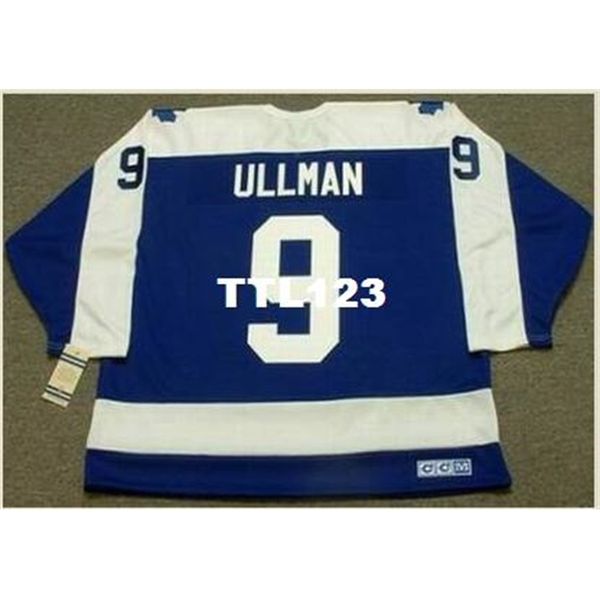 

mens #9 norm ullman toronto maple leafs 1970's ccm vintage hockey jersey or custom any name or number retro jersey, Black
