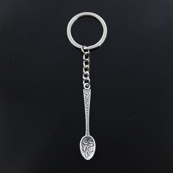 

fashion keychain 57x12mm dollar spoon money silver color pendants diy men jewelry car key chain ring holder souvenir for gift