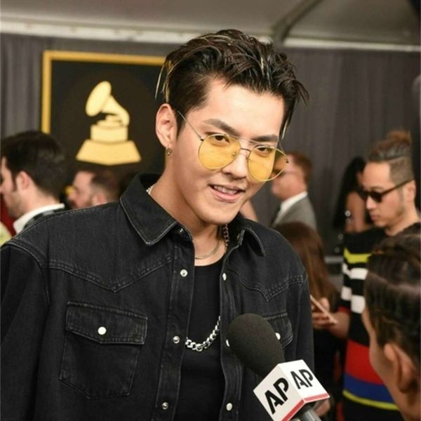 

yellow wu korean yifan same men's personality toad glass women's fashion myopia sunglass8yx4ir7i, White;black
