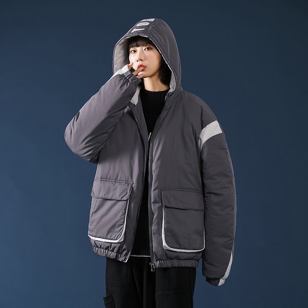 

short brand 2020 new fashion white du down thiened autumn and winter work men's jaet, Black