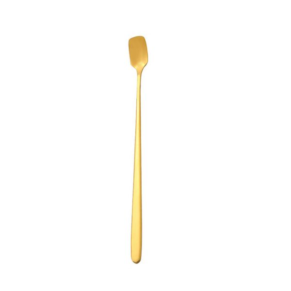 

304 stainless steel square head ice spoons home kitchen long handle coffee dessert cocktail stirring scoops h bbyisa