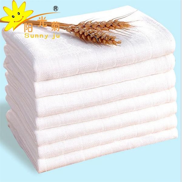 

baby double gauze reusable diapers bamboo muslin super soft infant nappies bath towel washable pure white cloth napkin 5pcs/lot 201209