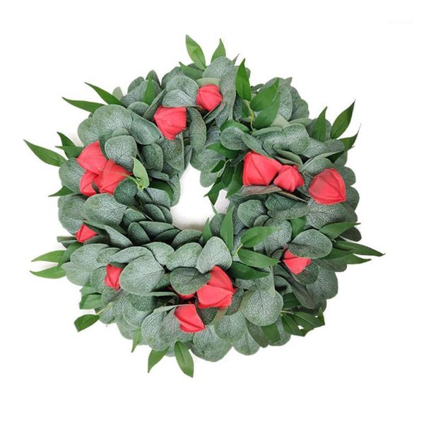 

decorative flowers & wreaths christmas decoration artificial green leaves wreath front door flower for wall window party decor1