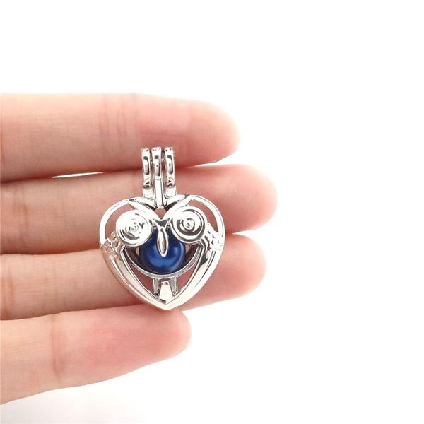 

k808 5 шт. / лот сплав цвет сплава сова бусина кейдж подвеска локата сказочная вечеринка эфирное масло диффузор k808 5 шт. / лот sqcrux jene, Gray