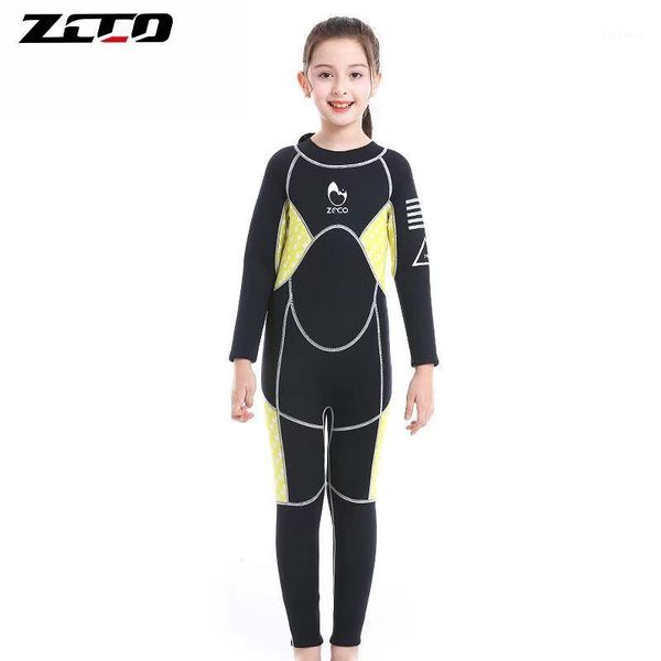 

3mm neoprene full wetsuit long sleeves diving suits for boys girls children youth rash guard one-piece swimsuit surfing swim1