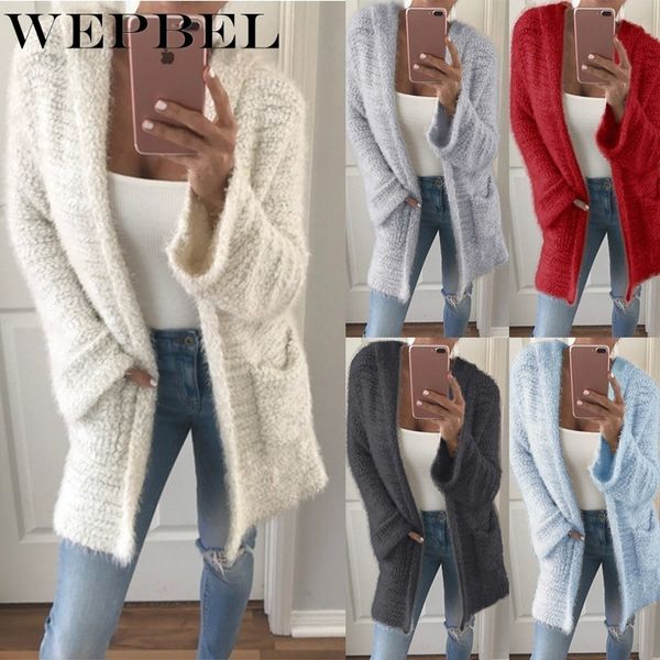 

women hooded knitted cardigan sweater coat lady warm jacket loose autumn winter cashmere thick warm outerwear long coat q1210, White;black