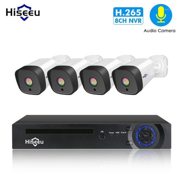 

hiseeu 8ch 1080p poe nvr cctv security system 4pcs 2.0mp audio record ip camera ir p2p outdoor video surveillance kit 1tb hdd1