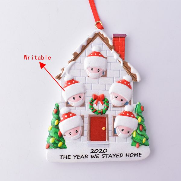 

new ornament diy family quarantine birthday party pandemic survivor santa claus christmas tree resin pendant dhb1946