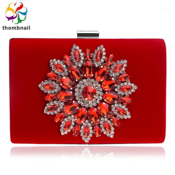 

red color crystal diamond purse 2020 women wedding party evening bag clutch1