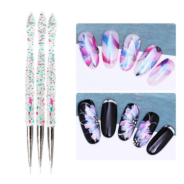 

3pcs liner nail brush set for uv gel acrylic drawing painting pen colorful handle brush pen nail art diy bea sqcfzq