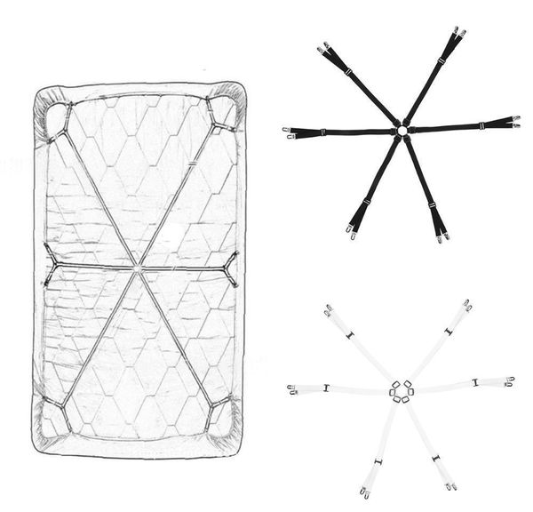

bed sheet long straps clips fixed in 6 directions adjustable mattress cover grippers elastic fastener anti-slip belt suspenders jllumyc