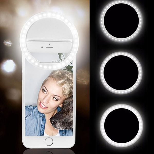

led light portable rechargeable usb camera clip pgraphy video mobile phone led ring selfie light