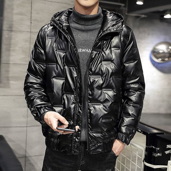 

down jacket cotton padded clothes mens short autumn winter 2020 new designer ja fashion handsome mens bright surface thin coat popular brand, Black