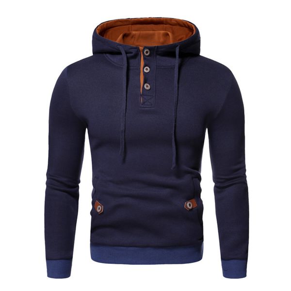 

sleeve new style sportswear men's long hooded sweater, Gray