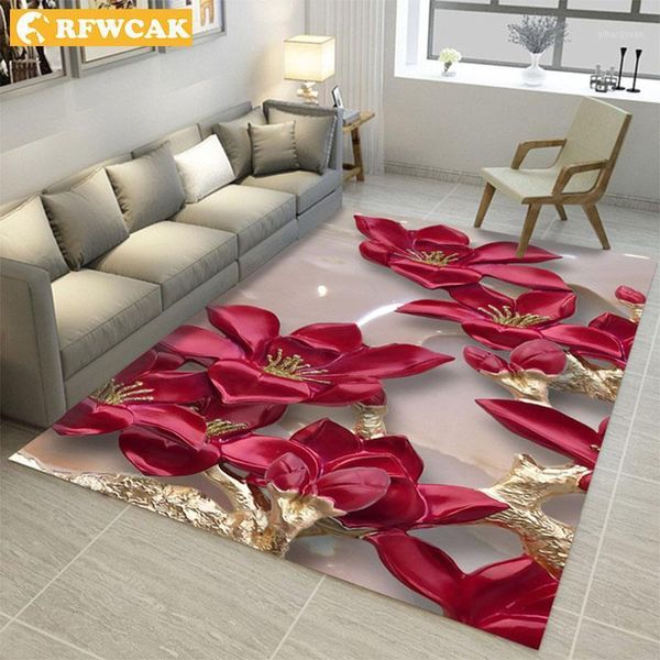 

rfwcak modern 3d printing rectangle carpet hallway doormat anti-slip bathroom carpets kids room absorb water kitchen mat rug1